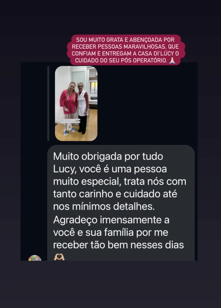 Print de depoimento de hóspede sobre a Casa di Lucy